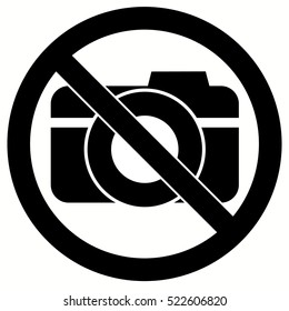 No Photo / No Photography sign vector. Camera. 