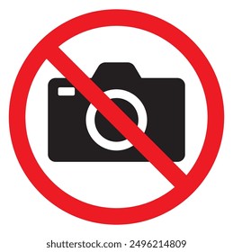 No Photo Sign. No Camera Vector. Prohibition. Warning. Not Allowed.