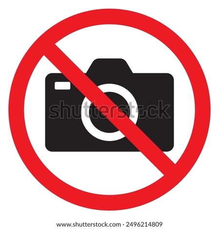No Photo Sign. No Camera Vector. Prohibition. Warning. Not Allowed.