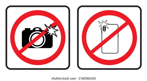 No Photo Sign Collection,Don`t Take Photos Icon Collection