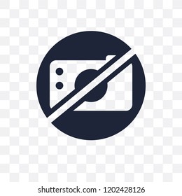 No photo sign transparent icon. No photo sign symbol design from Museum collection. Simple element vector illustration on transparent background.