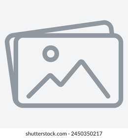 No photo thumbnail graphic element. No found or available image in the gallery or album. Flat picture placeholder symbol for the app, website, or user interface design. Vector illustration