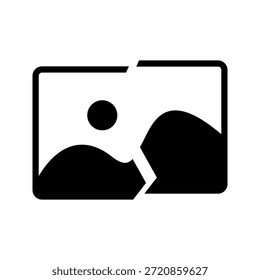 Nenhum elemento gráfico de miniatura de foto. Nenhuma imagem encontrada ou disponível na galeria ou no álbum. Símbolo de espaço reservado de imagem plana para o design de aplicativo, site ou interface do usuário. Ilustração vetorial