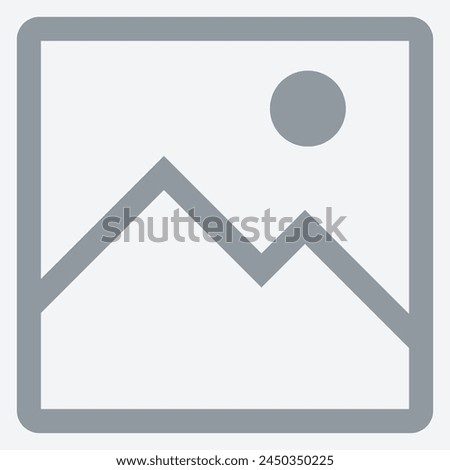 No photo thumbnail graphic element. No found or available image in the gallery or album. Flat picture placeholder symbol for the app, website, or user interface design. Vector illustration