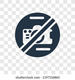 No photo vector icon isolated on transparent background, No photo transparency logo concept