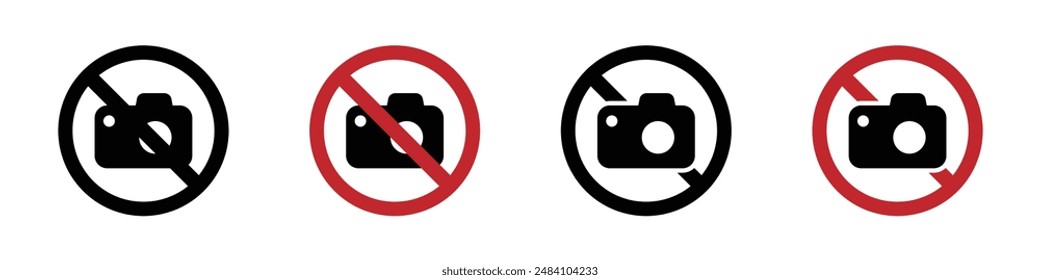 No photo vector icon. No photography flat vector signs set