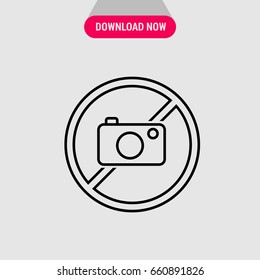 No photo vector icon, The sign that prohibits to take photos symbol. Simple, modern flat vector illustration for mobile app, website or desktop app  