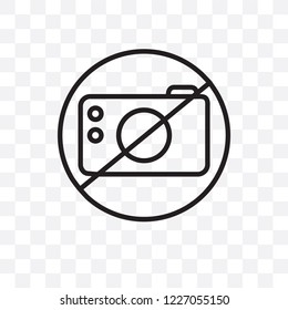 No photo vector linear icon isolated on transparent background, No photo transparency concept can be used for web and mobile