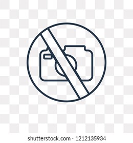 No photo vector outline icon isolated on transparent background, high quality linear No photo transparency concept can be used web and mobile