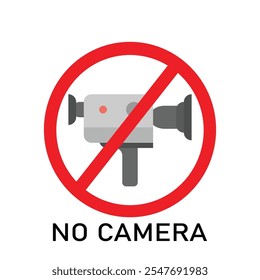 No photo or video recording allowed vector sign on white background	
