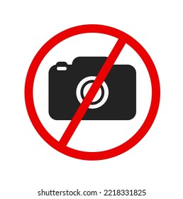 No Photograph Symbol On White Background, Warning To Not To Capture Picture With Camera