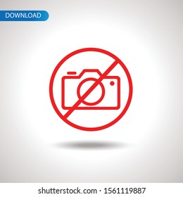 No photographing sign icon, vector illustration

