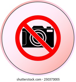 No photographing sign icon, vector illustration. Flat design style 