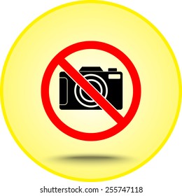 No photographing sign icon, vector illustration. Flat design style 