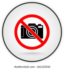 No photographing sign icon, vector illustration. Flat design style 