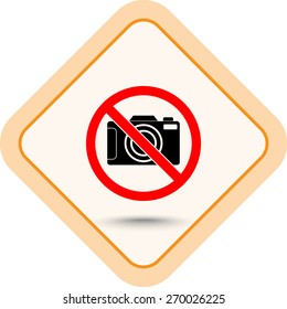 No photographing sign icon, vector illustration. Flat design style 