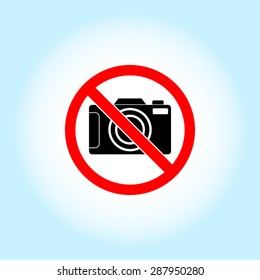 No photographing sign icon, vector illustration. Flat design style 