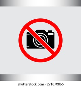 No photographing sign icon, vector illustration. Flat design style 