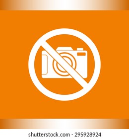 No photographing sign icon, vector illustration. Flat design style 