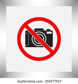 No photographing sign icon, vector illustration. Flat design style 