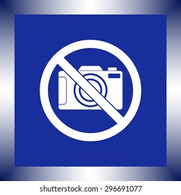 No photographing sign icon, vector illustration. Flat design style 