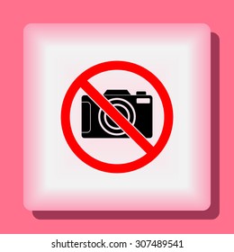 No photographing sign icon, vector illustration. Flat design style 