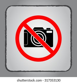 No photographing sign icon, vector illustration. Flat design style 