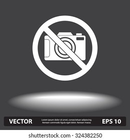No photographing sign icon, vector illustration. Flat design style 