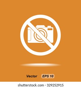 No photographing sign icon, vector illustration. Flat design style 