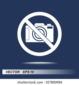 No photographing sign icon, vector illustration. Flat design style 