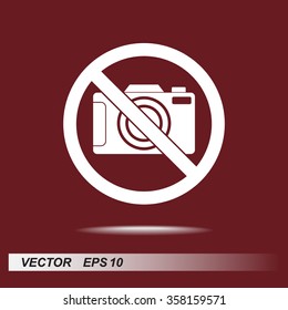No photographing sign icon, vector illustration. Flat design style 