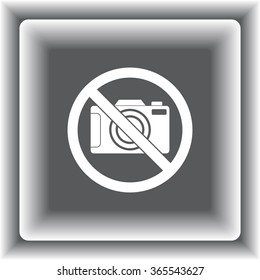 No photographing sign icon, vector illustration. Flat design style 