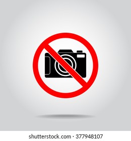 No photographing sign icon, vector illustration. Flat design style 