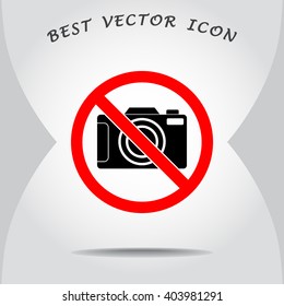 No photographing sign icon, vector illustration. Flat design style 
