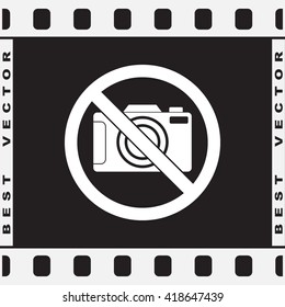 No photographing sign icon, vector illustration. Flat design style 
