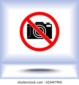 No photographing sign icon, vector illustration. Flat design style 