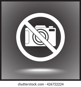 No photographing sign icon, vector illustration. Flat design style 