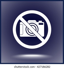 No photographing sign icon, vector illustration. Flat design style 