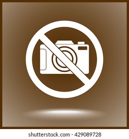 No photographing sign icon, vector illustration. Flat design style 