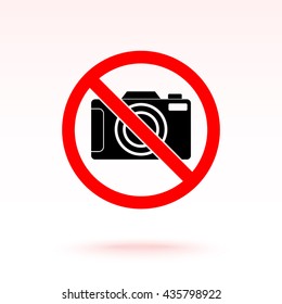 No photographing sign icon, vector illustration. Flat design style 