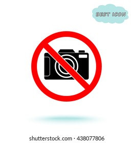 No photographing sign icon, vector illustration. Flat design style 