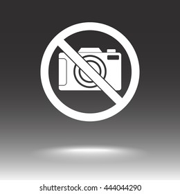 No photographing sign icon, vector illustration. Flat design style 