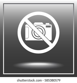 No photographing sign icon, vector illustration. Flat design style 
