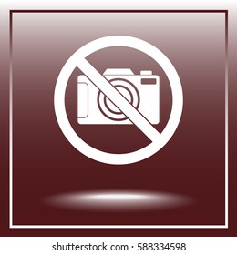 No photographing sign icon, vector illustration. Flat design style 