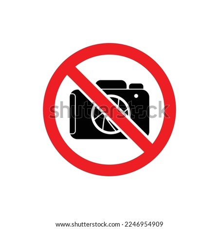 No photographing sign icon, vector illustration. Flat design style