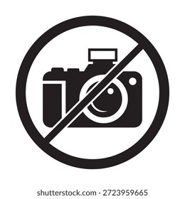 No se permite la Fotografía signo con el ícono de la cámara en círculo y línea diagonal con prohibido