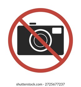 Sinal de não permissão de fotografia com ícone de câmera