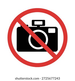 Sinal de não permissão de fotografia com ícone de câmera