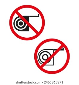 No photography allowed sign. Prohibited camera symbol. Vector restriction icon.