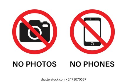 No Photography allowed sign with white background